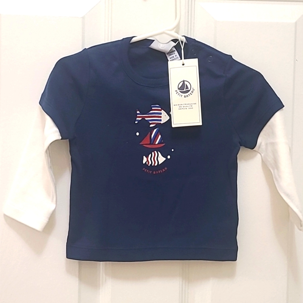 Petite Bateau Fancy and Stylish Long Sleeves Top for 12 M old Child.New …